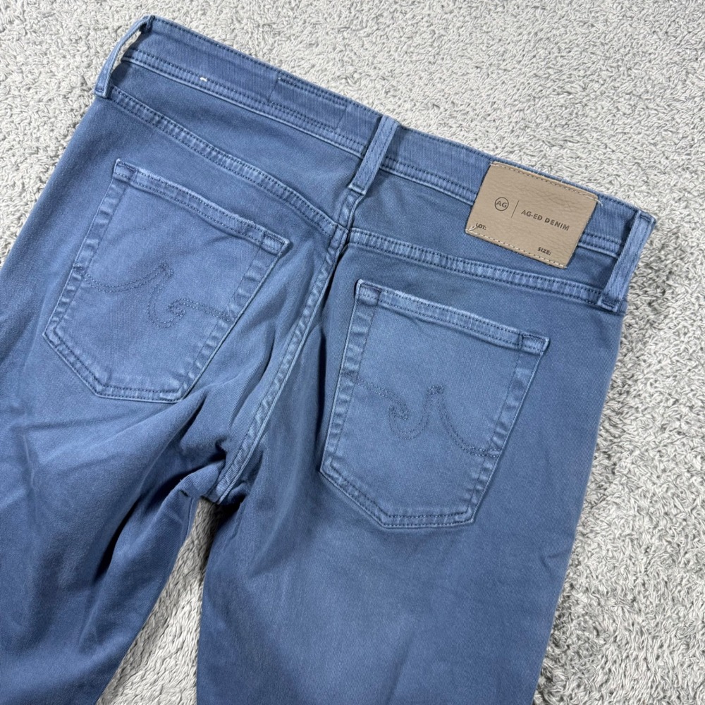 AG Everett Slim Straight Pants Mens 32x33 Blue Sateen Stretch Casual - Picture 5 of 8